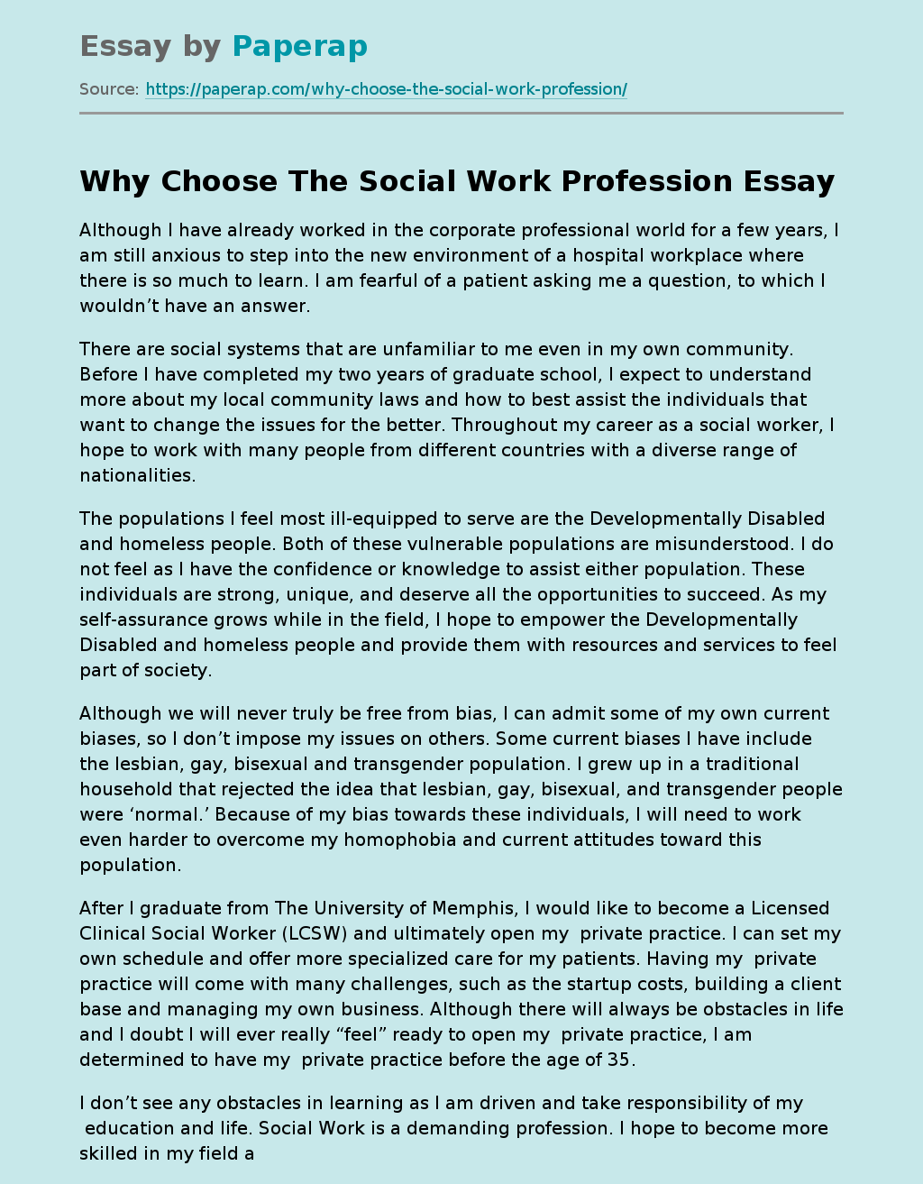 Why Choose The Social Work Profession